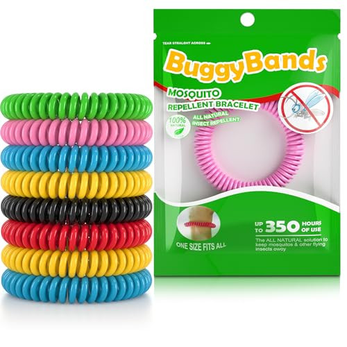BuggyBands 12 Pack Mosquito Repellent Bracelets, Individually Wrapped, DEET Free, Natural and Waterproof Band | Amazon (US)