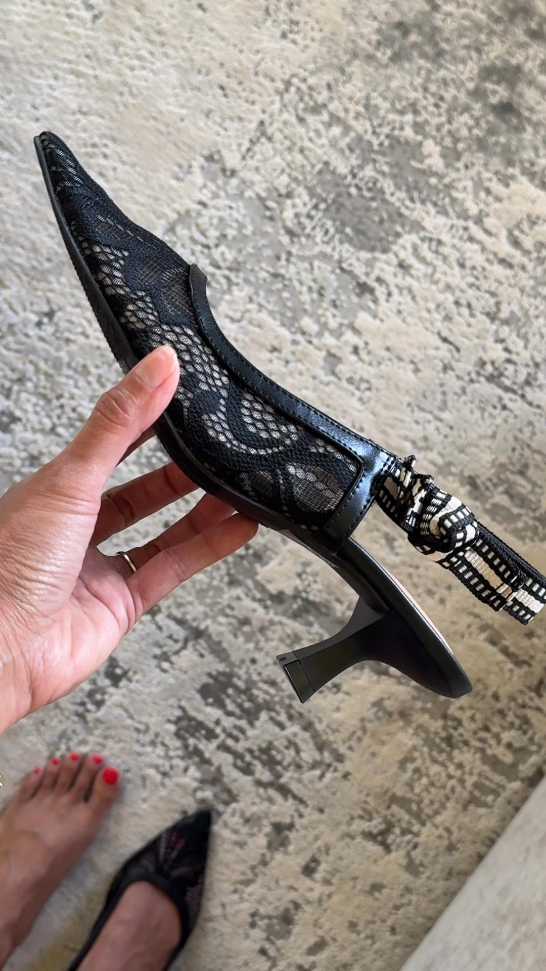 When the shoes inspire the outfit. In love with these lacey kitten heels. Gives the perfect amount of edge to casual or dressy outfits. They are currently on sale for $28. Size down if in between. 
And the is simple oversized graphic tee is a good one also on sale for $14. 
A favorite style of jeans comes in multiple washes and lengths. True to size and in the short length. 
Mixed metals jewelry to go with the edgy vibe  
Black shoulder bag is good for the price too. 

#LTKFindsUnder100 #LTKSaleAlert #LTKFindsUnder50