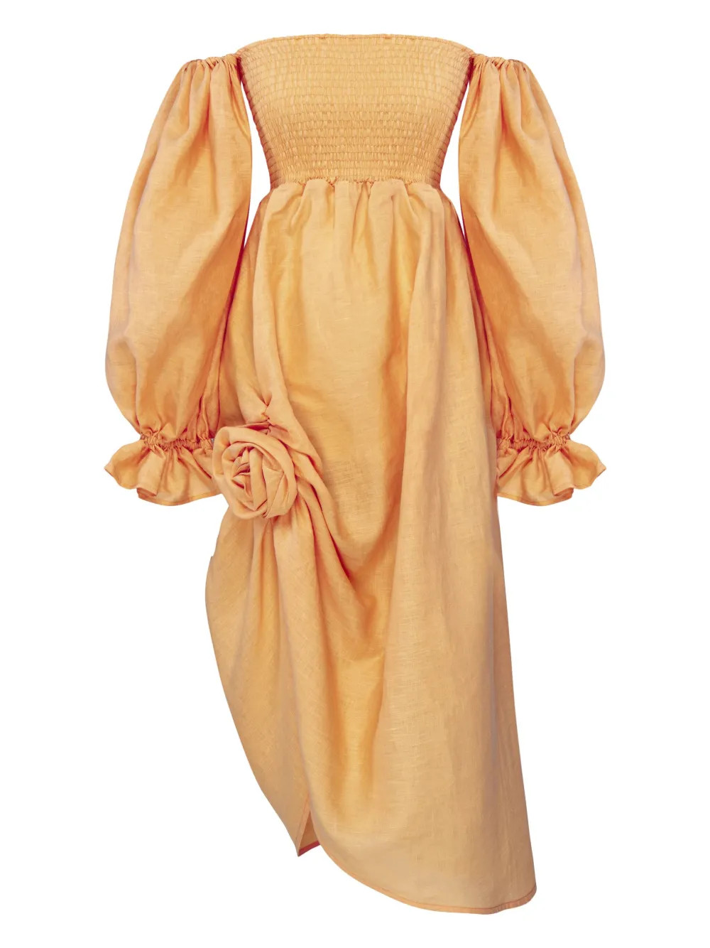 Sleeper Atlanta off-the-shoulder Smocked Dress | Orange | FARFETCH | Farfetch Global