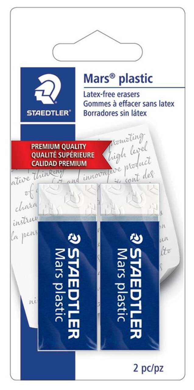 Staedtler Mars Vinyl Latex-Free Plastic Erasers, White, 2-pk | Canadian Tire