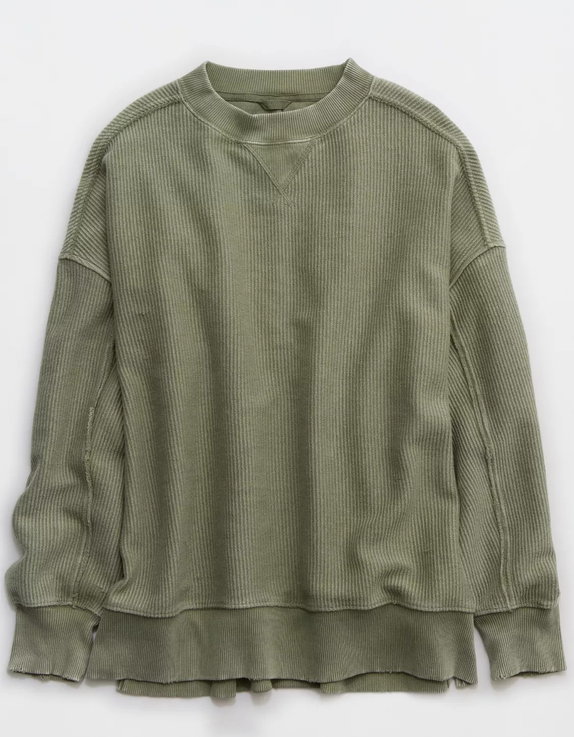 Aerie Big Chill Textured Crew Sweatshirt | Aerie