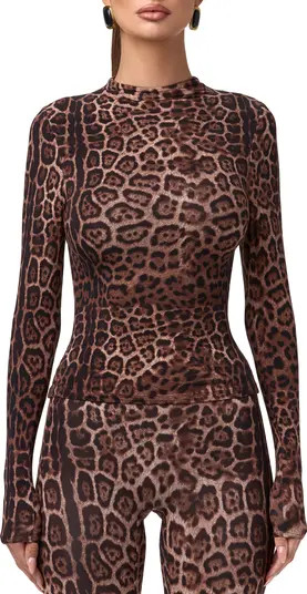 Naked Wardrobe Print Turtleneck Top | Nordstrom | Nordstrom