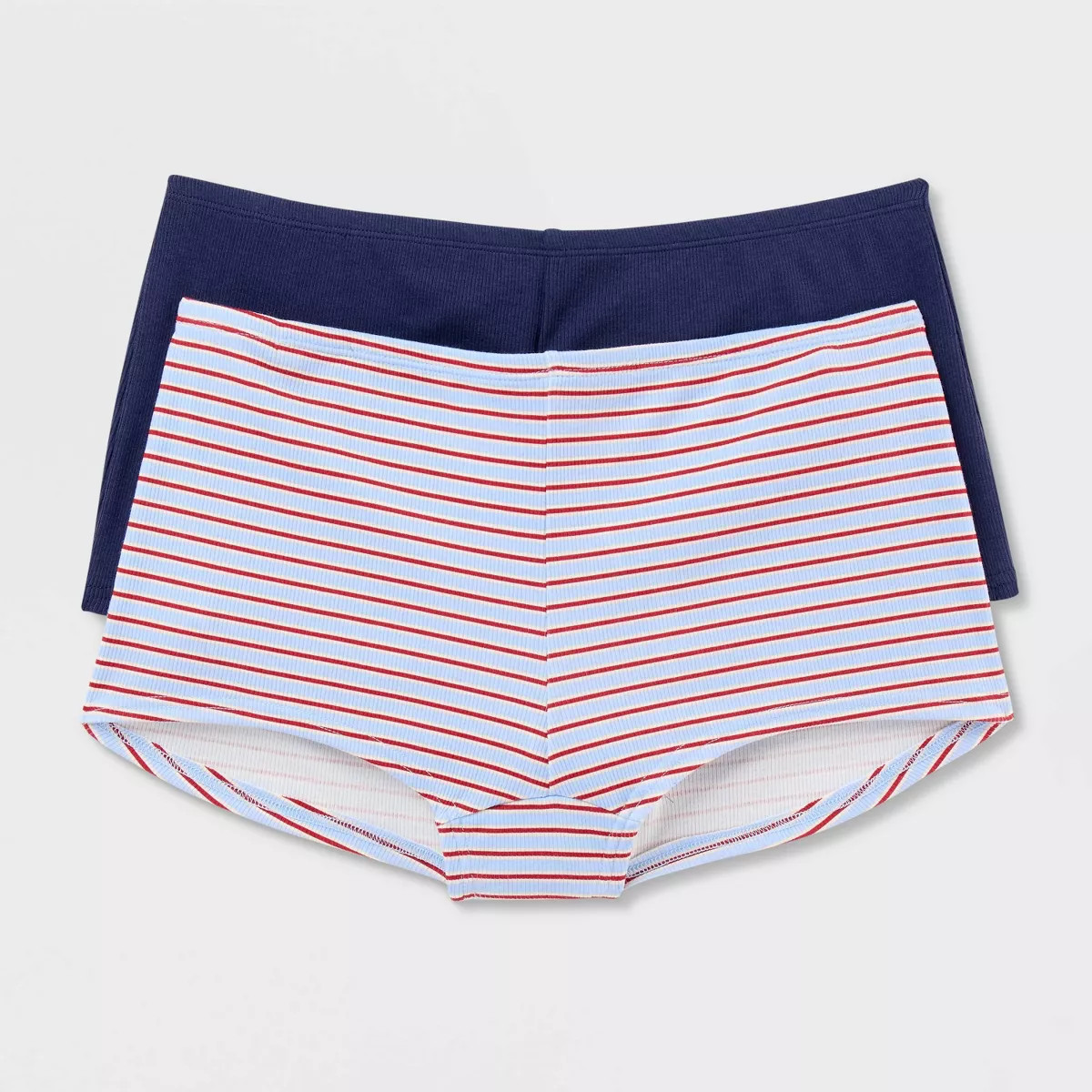 Women's 2pk Cotton Blend Ribbed Boy Shorts Underwear - Wild Fable\u2122 Navy/Blue S | Target