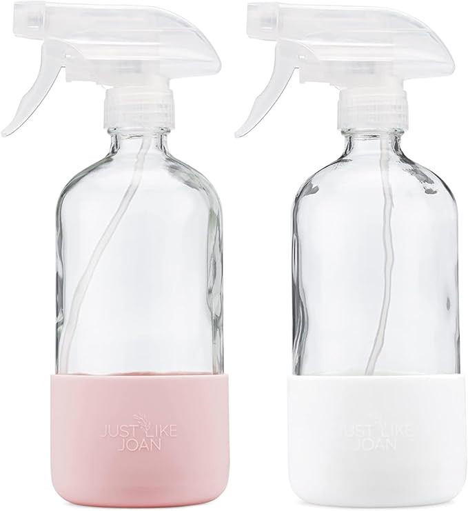 Glass Spray Bottles 16 oz with Silicone Sleeve - Clear Glass Spray Bottles for Cleaning Solutions... | Amazon (US)