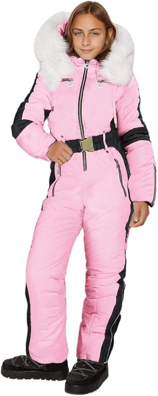Yousify Girls Winter Onesies Snowsuit Outdoor Sports Ski Jumpsuit Waterproof Ski Suit Jacket | Amazon (US)