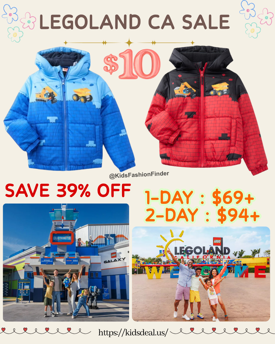 LEGOLAND California deal 🎢🧱✨

Save up to 39% OFF tickets 🙌

🎟️ 1-day tickets from $69
🎟️ 2-day tickets from $94

Enjoy rides, shows & the all-new LEGO Galaxy 🚀
Perfect family day out 💛

#legoland #legolandcalifornia #familyfun #themepark #kidfriendly #momfinds 

 

#LTKmomlife #LTKTravel #LTKKids
