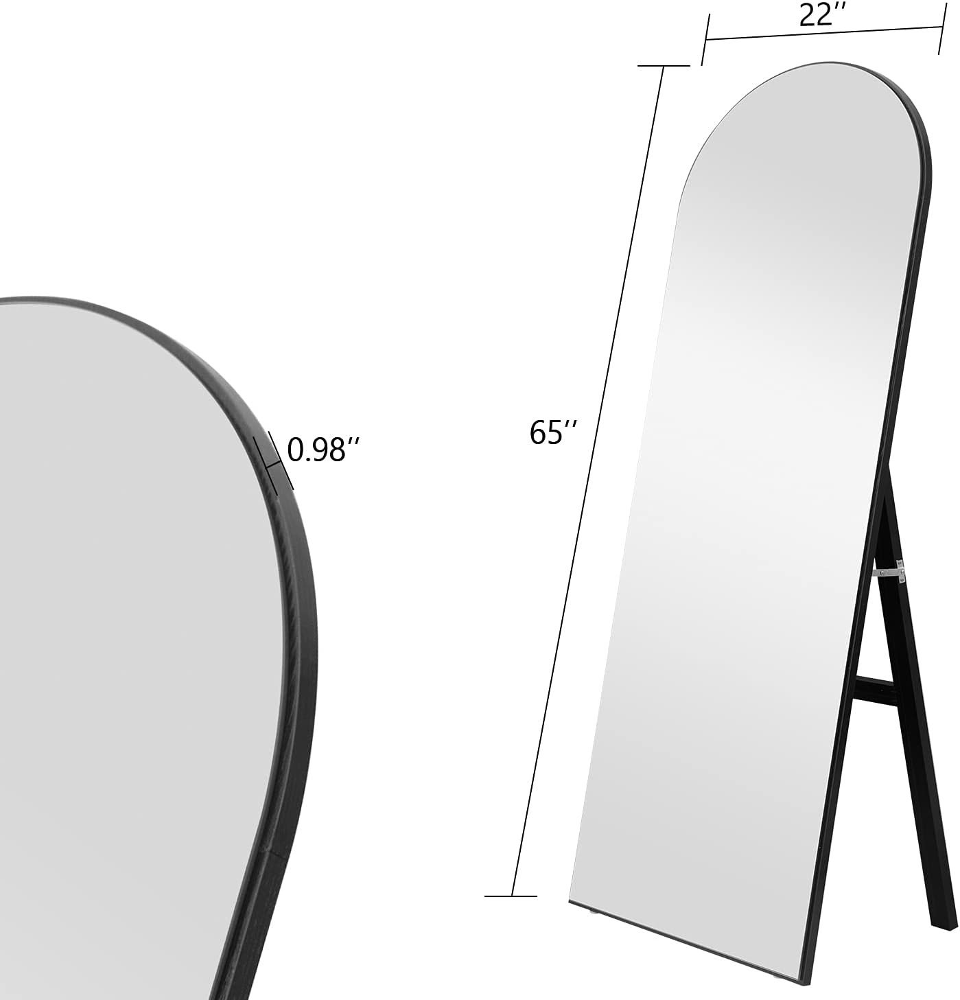 RACHMADES Full Length Mirror 65"x22", Arched Mirror, Floor Mirror with Stand, Wall Mirror Standin... | Amazon (US)