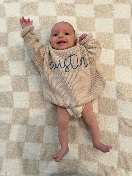 Size: 9-12 months 
Sweater color: oat
Embroidered color: denim  


#LTKbaby