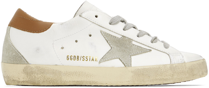 SSENSE Exclusive White & Brown Super-Star Classic Sneakers | SSENSE