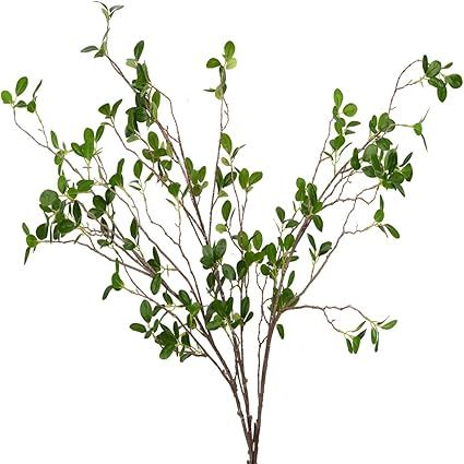 3pcs Artificial Branches Plants Greenery Stems Faux Branches for Vase Plant Artificial Eucalytus ... | Amazon (US)