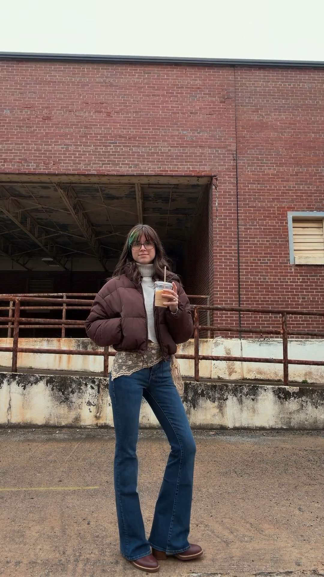 ootd good american flare jeans, layered lace and sweater. wearing size 0! 

#LTKSpringSale #LTKdayinmylife #LTKootd