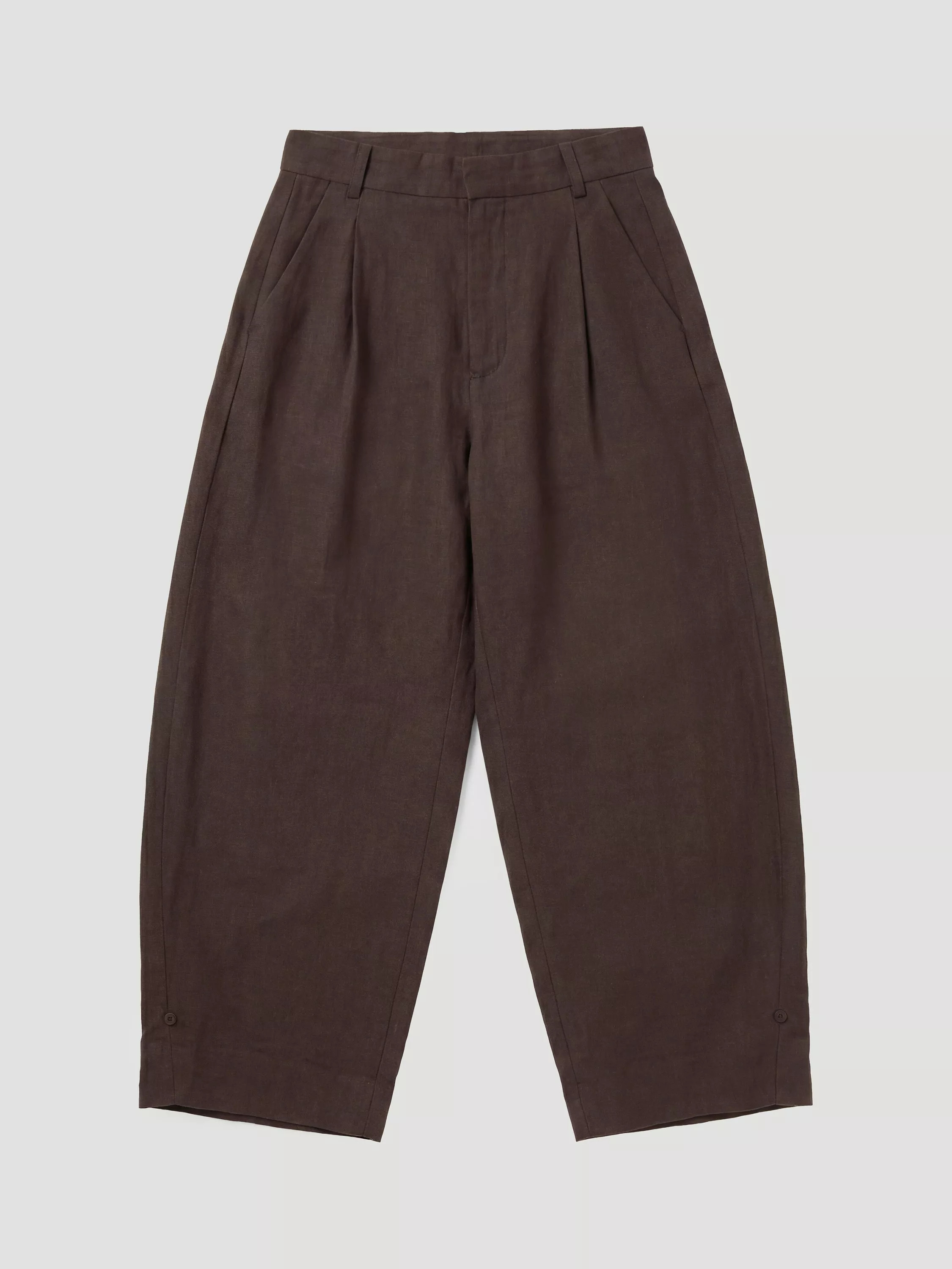 HUSH Dania Linen Blend Barrel Leg Trousers containing LENZING™ ECOVERO™ Viscose, Dark Navy | John Lewis (UK)