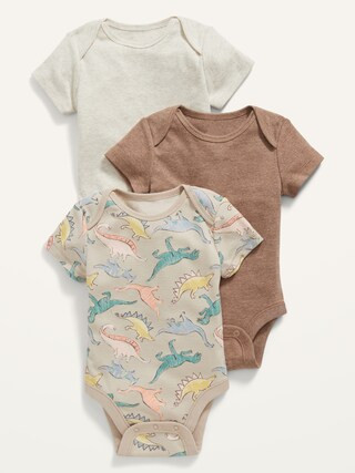 Unisex Short-Sleeve Bodysuit 3-Pack for Baby | Old Navy (US)