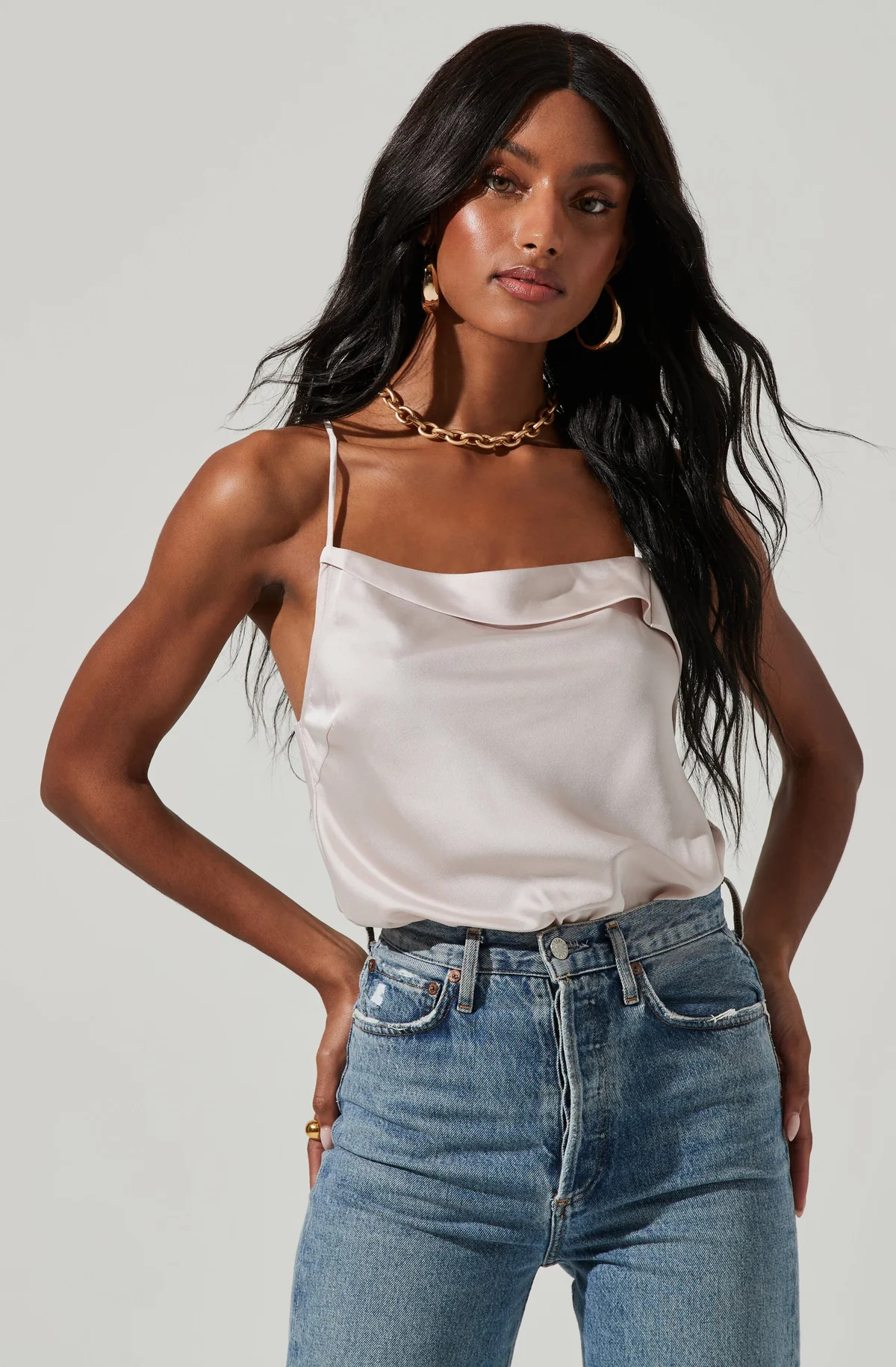 Drape Front Cami Bodysuit | ASTR The Label (US)