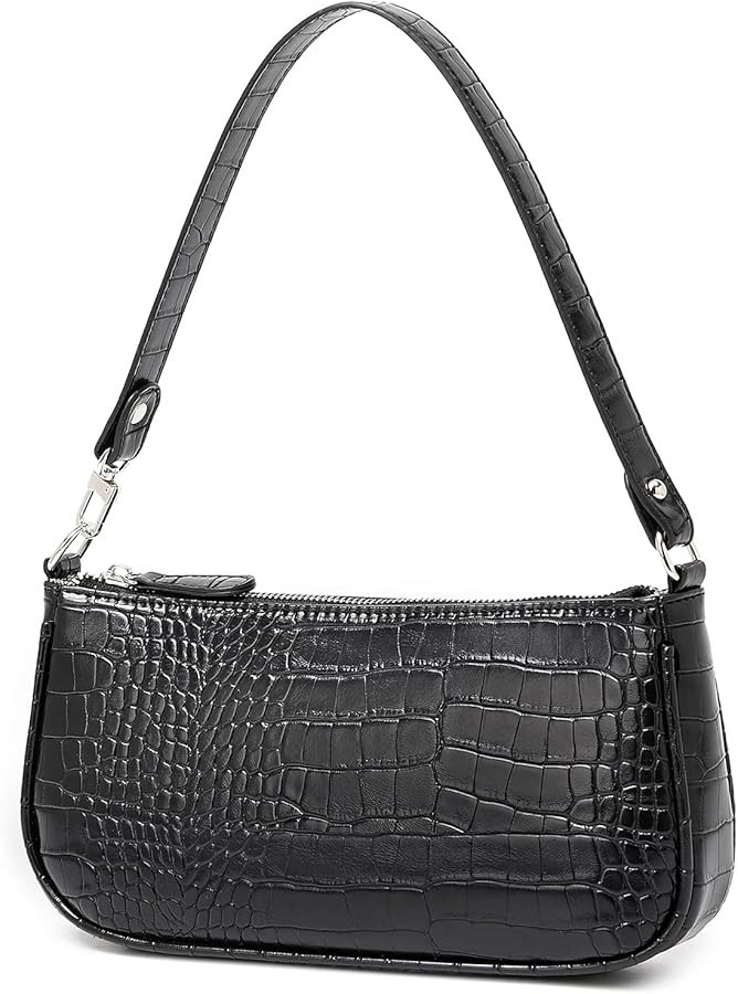 Shoulder Bags for Women Small White Purse Y2K Handbag Crocodile Pattern Clutch 90s Purses | Amazon (CA)