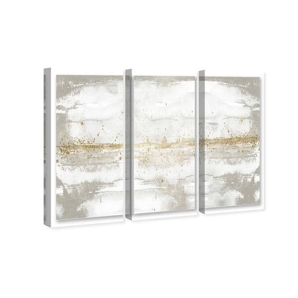 Abstract 'Gold and White Sunset Three Piece' Textures by Oliver Gal Wall Art Print | Bed Bath & Beyond
