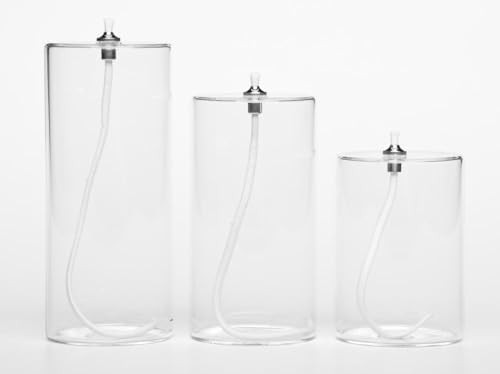 Firefly Fuels Refillable Glass Oil Candle - Set of 3 Pillar-Style Reusable Liquid Candles for Atm... | Amazon (US)