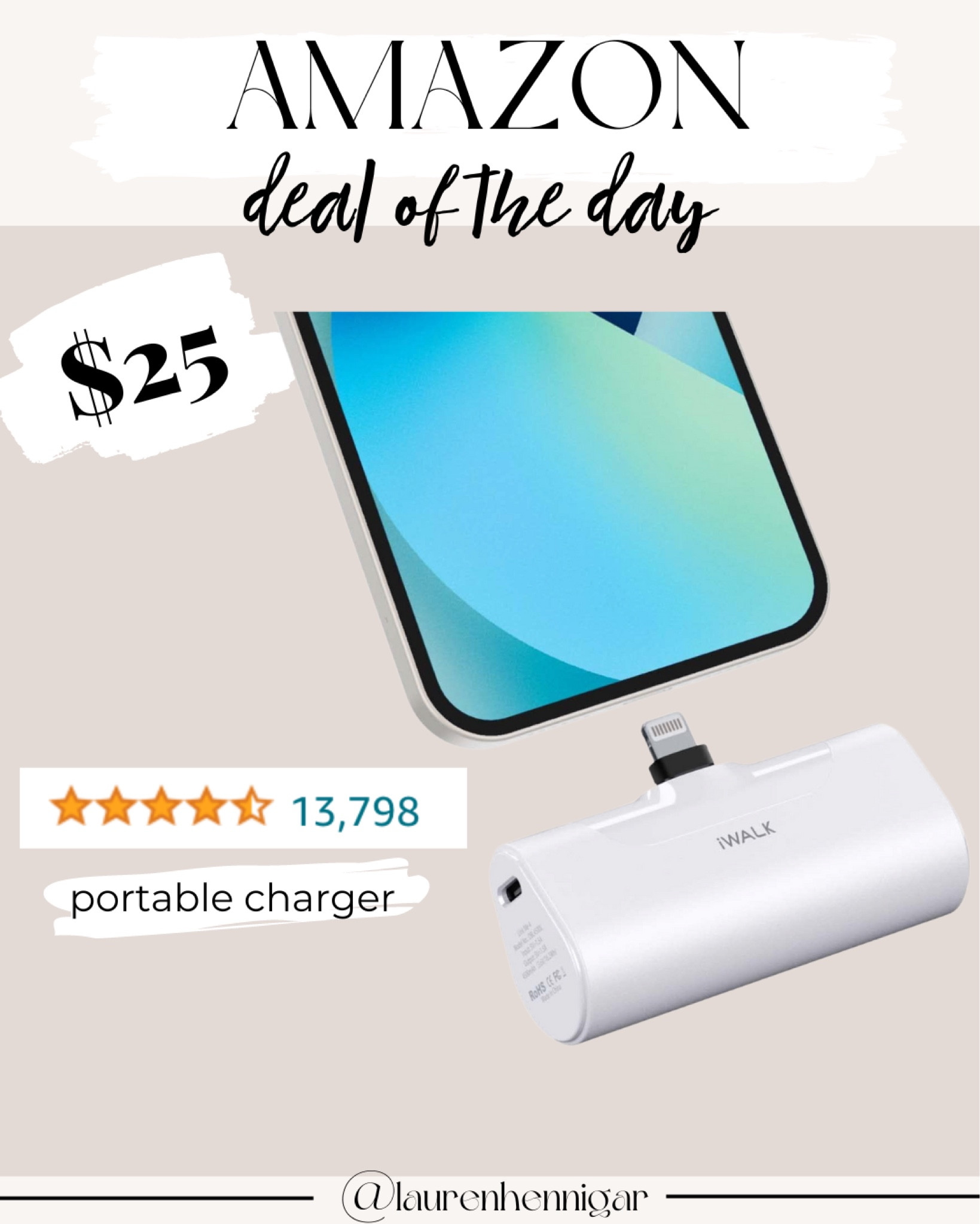 AMAZON DEAL OF THE DAY

IWALK PORTABLE CHARGER, iphone charger, portable charger, amazon deals, amazon sales today, amazon daily deals, travel essentials, work essentials

#LTKtravel #LTKsalealert #LTKhome