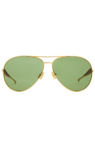 Sardine Pilot Sunglasses in Gold & Green | Revolve Clothing (Global)