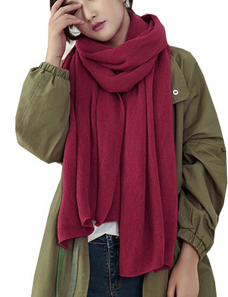 Wander Agio Womens Warm Winter Infinity Scarves Set Blanket Scarf Pure Color | Amazon (US)