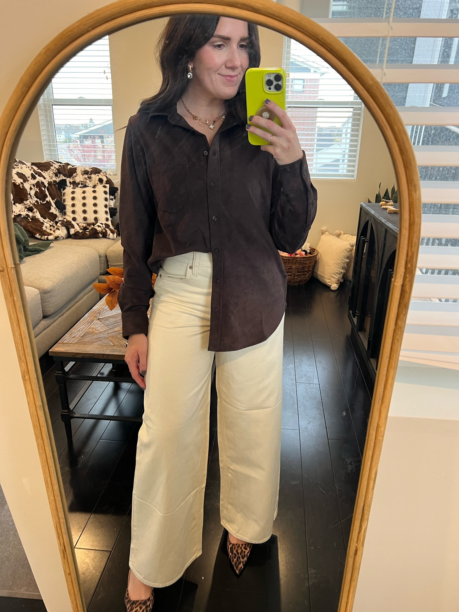 Gap Friends & Family Sale!!!!!! Such a fun suede shirt and wide leg jean for fall and to transition into winter. Perfect for work, date night, or church.

Wearing a small in the shirt and 26 in the jeans 🍂

#LTKSeasonal #LTKSaleAlert #LTKWorkwear
