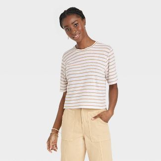 Women's Linen Boxy Short-Sleeve T-Shirt - Universal Thread™ | Target