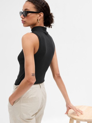 Fitted Sleeveless Mockneck T-Shirt | Gap Factory