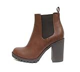 Amazon.com | Soda Glove - Ankle Boot w/Lug Sole Elastic Gore and Chunky Heel (7.5, Black (PU)) | ... | Amazon (US)