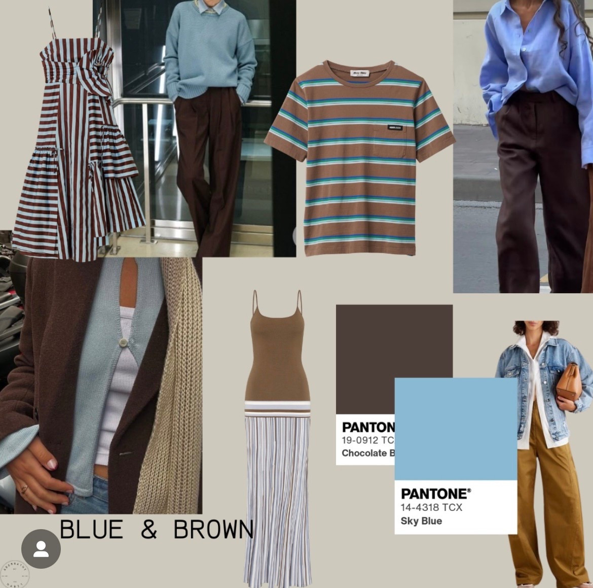 Color combinations : brown & blue
#ltk