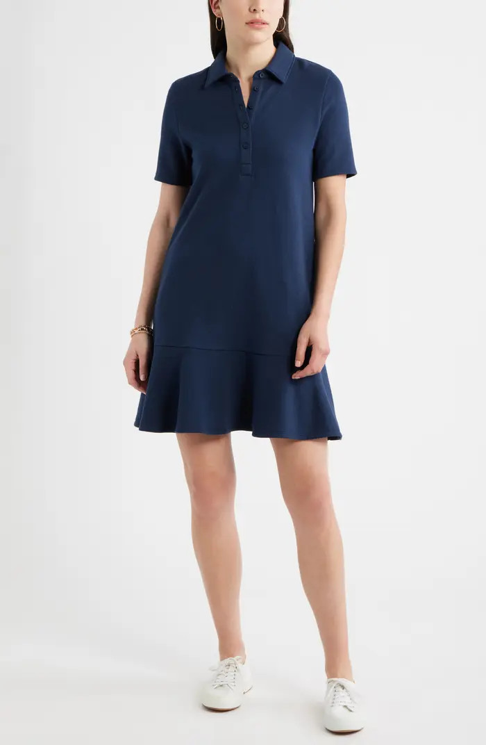 Caslon\u00ae Henley Short Sleeve Polo Dress | Nordstrom | Nordstrom