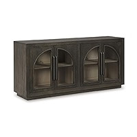 Signature Design by Ashley Dreley Classic 4-Door Accent Cabinet, Dark Brown with 2 Shelves, Arche... | Amazon (US)