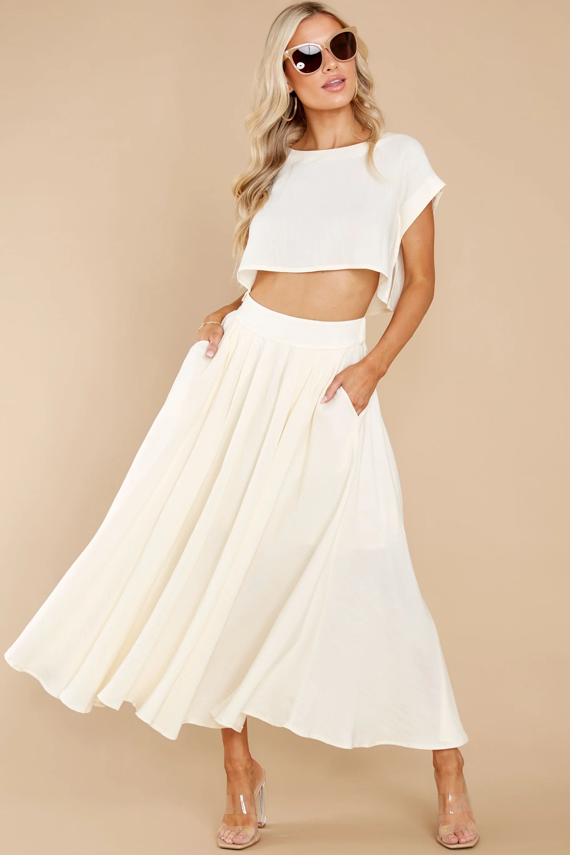 Sweet Memory Of Us Cream Two Piece Set | Red Dress 