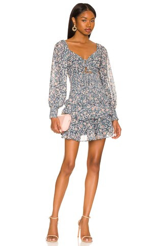 ASTR the Label Marietta Dress in Blue Peach Multi Floral from Revolve.com | Revolve Clothing (Global)