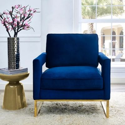 Avery Navy Velvet Chair, Blue | Ashley Homestore
