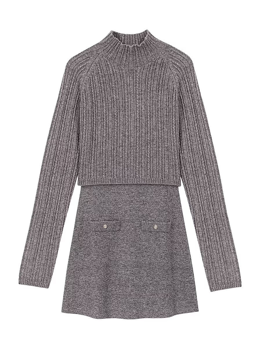 Women's Knit Dress with Removable Jumper - Grey - Size 8 | Saks Fifth Avenue