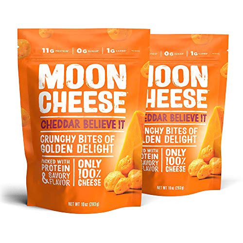 Moon Cheese Cheddar Believe It, 10 Ounce, 2-Pack, Crunchy, Protein-Rich Cheese Snack, Keto Friendly, 100% Real Cheese | Amazon (US)