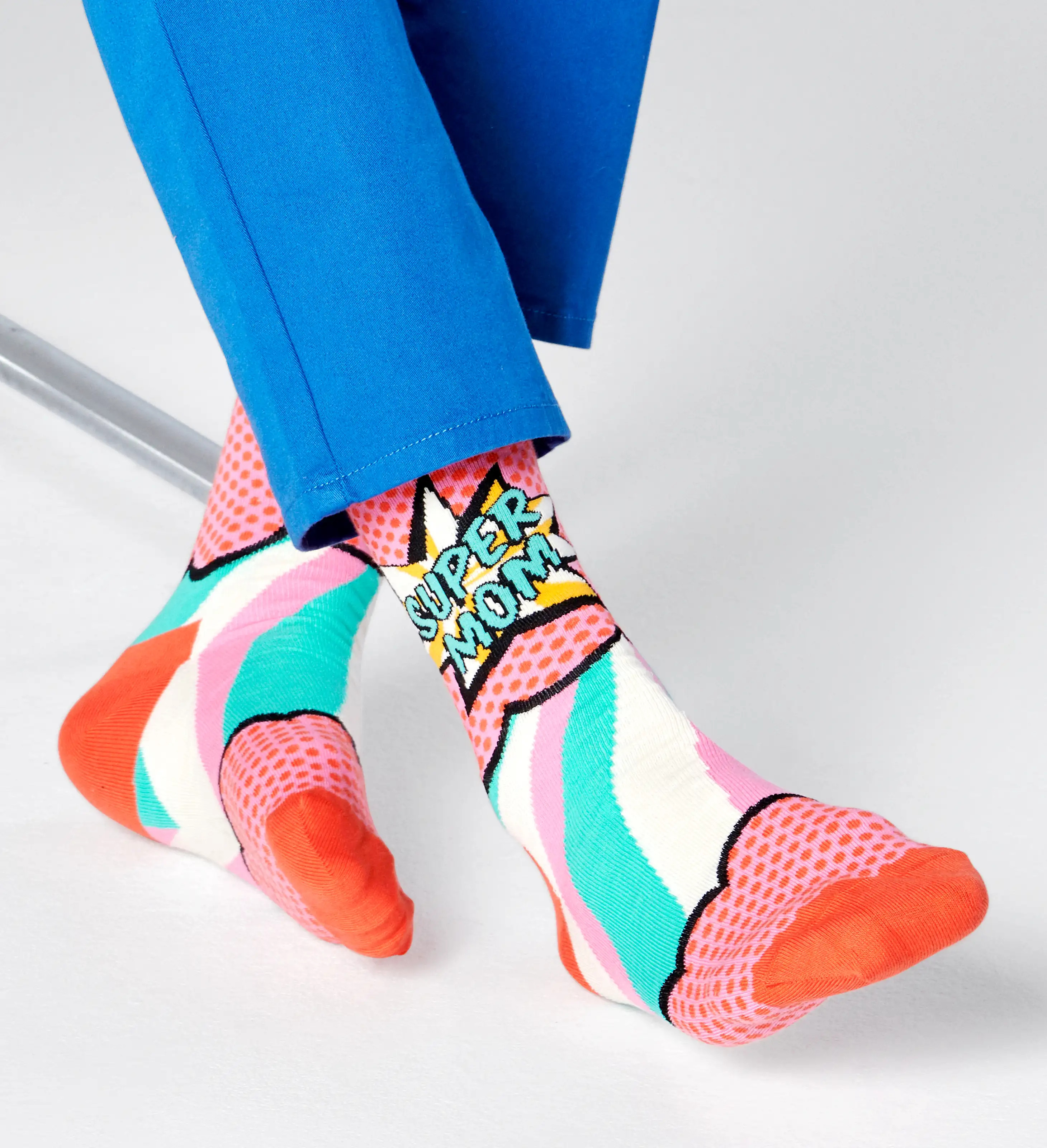 Light Orange Super Mom Crew Sock | Happy Socks US | Happy Socks (US)