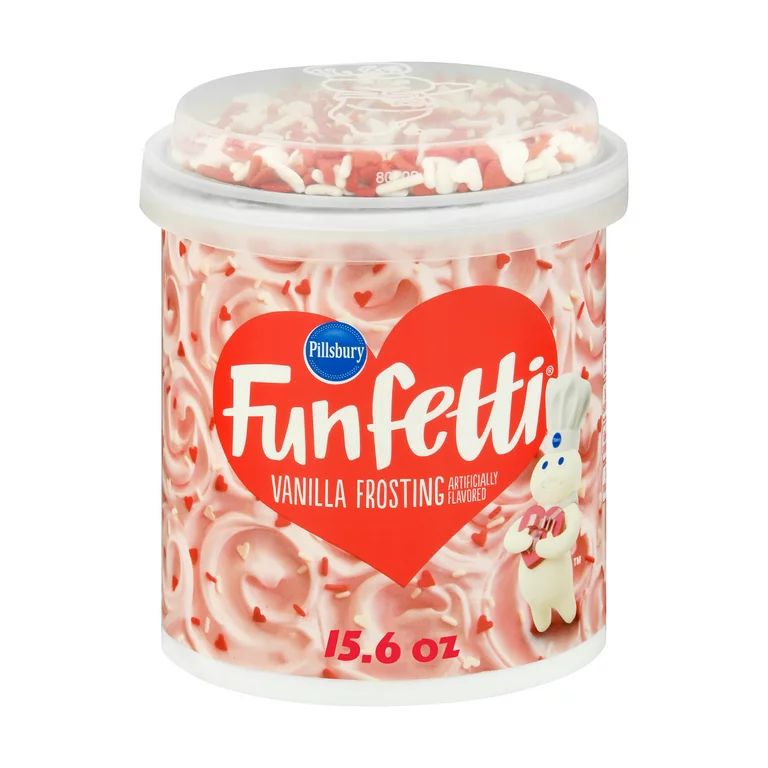 Pillsbury Funfetti Valentine's Day Vanilla Frosting, 15.6 oz Tub | Walmart (US)
