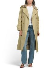 Made In England Long Checkered Collar Castleford Trench Coat | TJ Maxx