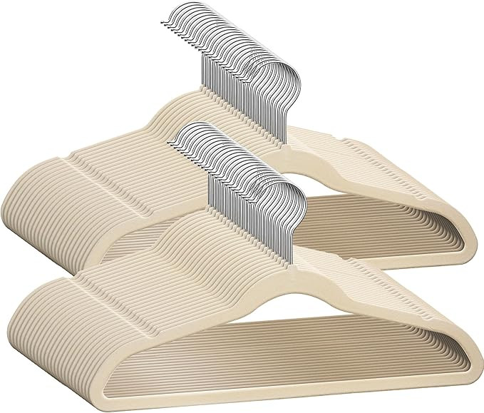 50 Premium Kids Velvet Hangers - 14" Non-Slip Clothes Hangers for Kids & Preteens - Ultra Slim, S... | Amazon (US)