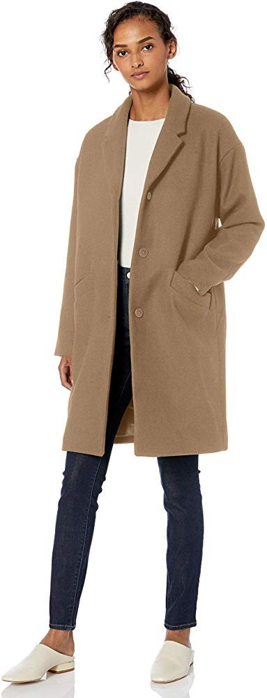 Amazon Brand - Daily Ritual Women's Oversized Wool Blend Cocoon Coat | Amazon (US)