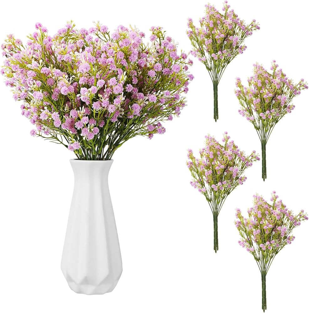 Lyrow 12 Pcs Wedding Babys Breath Artificial Flowers Bulk Fake Gypsophila Babys Breath Bouquet Sp... | Amazon (US)