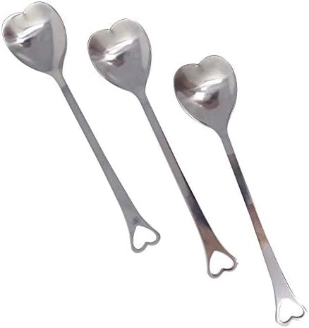 Honbay 10PCS 14.3cm/5.6Inch Stainless Steel Creative Lovely Sweet Heart Shape Fine Polishing Coff... | Amazon (US)