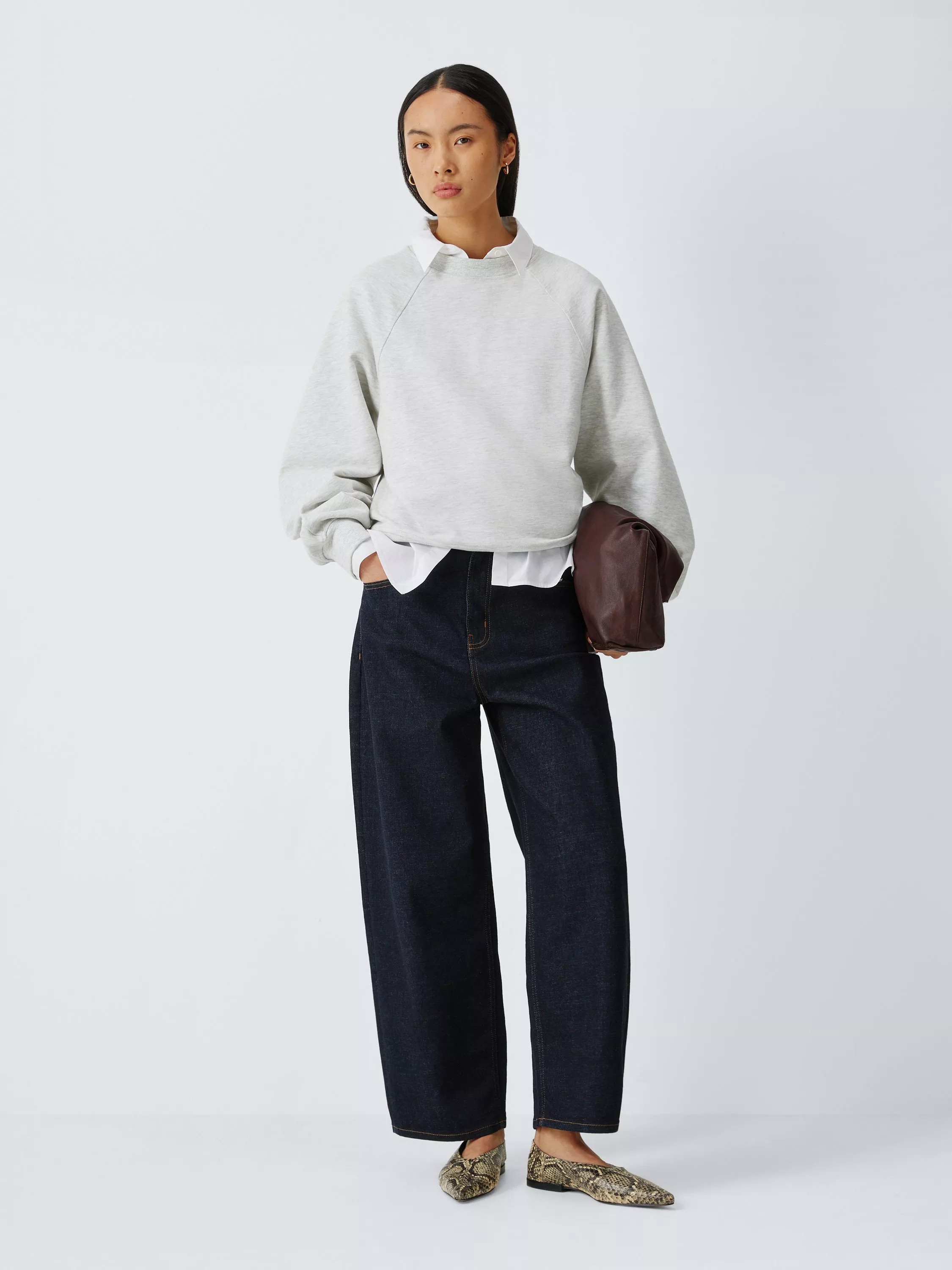 John Lewis Cotton Rich Seam Sweatshirt, Grey | John Lewis (UK)