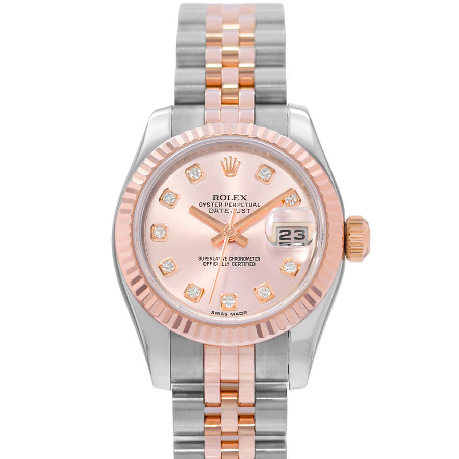 Pre-owned Rolex Datejust 26 Automatic Chronometer Diamond Pink Dial Ladies Watch 179171 PDJ | Jomashop.com & JomaDeals.com