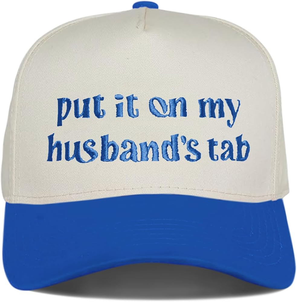 Put It On My Husband's Tab Funny Trucker Hats Women Vintage Adjustable Baseball Cap Embroidery Fa... | Amazon (US)