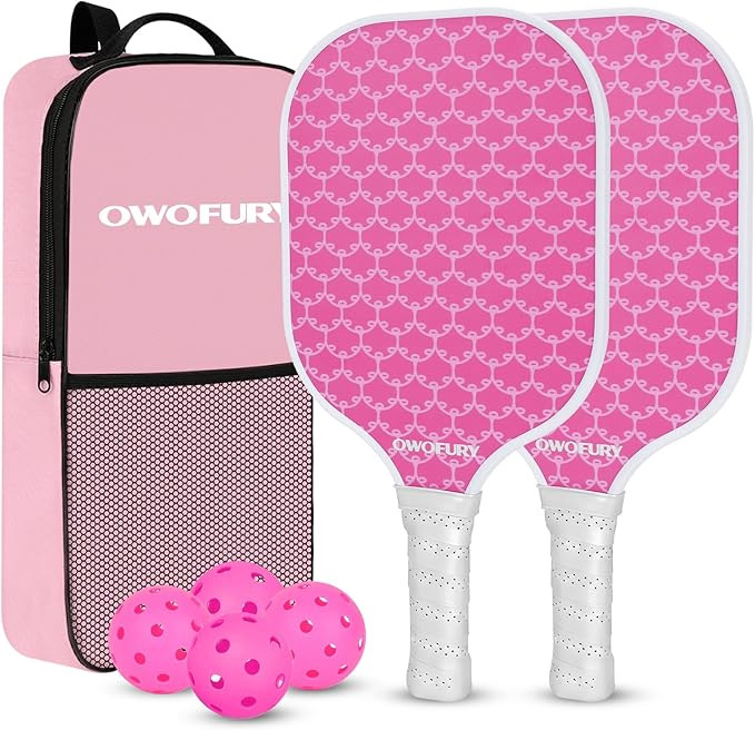 Fiberglass Pickleball Paddles Set of 2, Pickle Ball Racket Lightweight Honeycomb Core Control Pad... | Amazon (US)