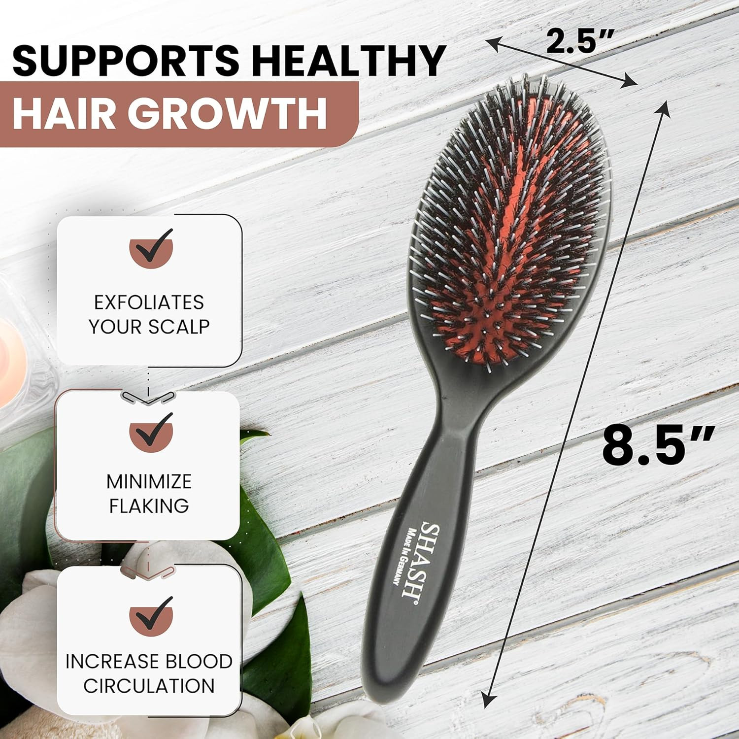 Since 1869 Hand Made In Germany - Nylon Boar Bristle Brush Suitable For Normal to Thick Hair - Ge... | Amazon (US)