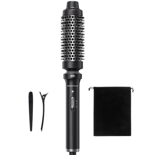 Wavytalk Thermal Brush, 1 1/2 inch Heated Round Brush with Detachable Head, Velvet Pouch and Dual Voltage for Travel, Easy to Create Blowout Look, Classic Black | Amazon (US)