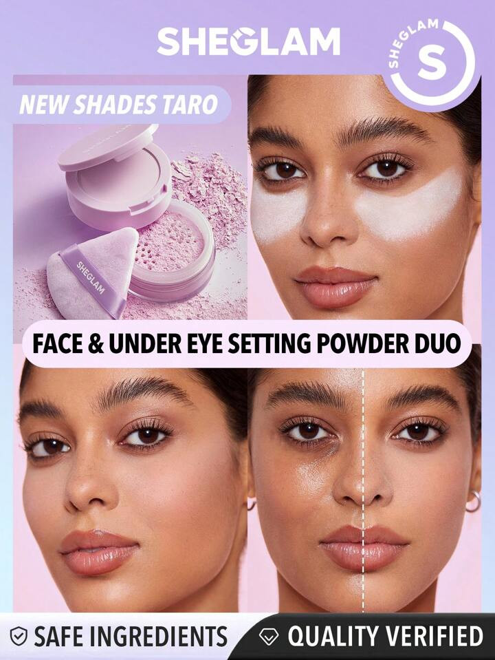 SHEGLAM Insta-Ready Face & Under Eye Setting Powder Duo-Taro Xmas Christmas Gift Winter Y2K Thank... | SHEIN